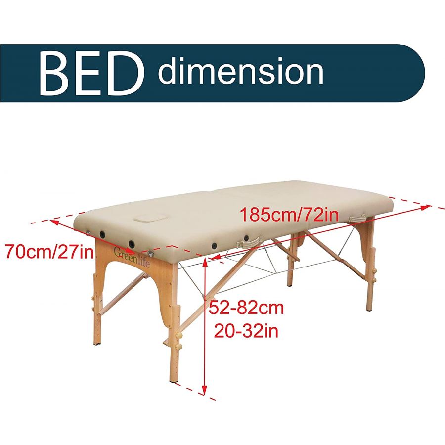 Beauty Salon Adjustable Portable Double Fold Massager Bed